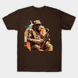 Monkey Playing Saxophone T-Shirt